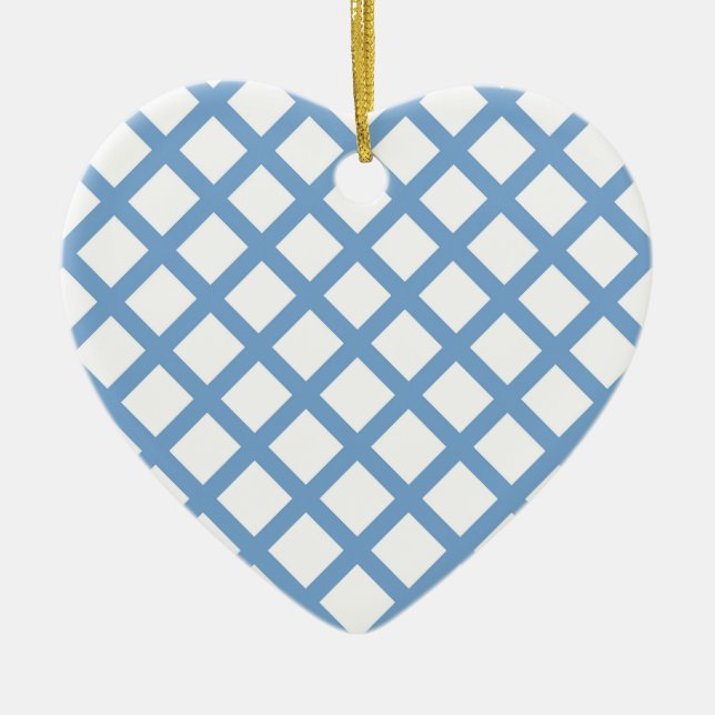 Blue White Harlequin Diamant Stripe Ornament (Vorne)