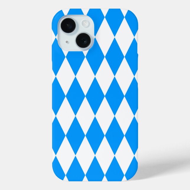 Blue White Harlequin Diamonds Schachbretts Design Case-Mate iPhone Hülle (Rückseite)