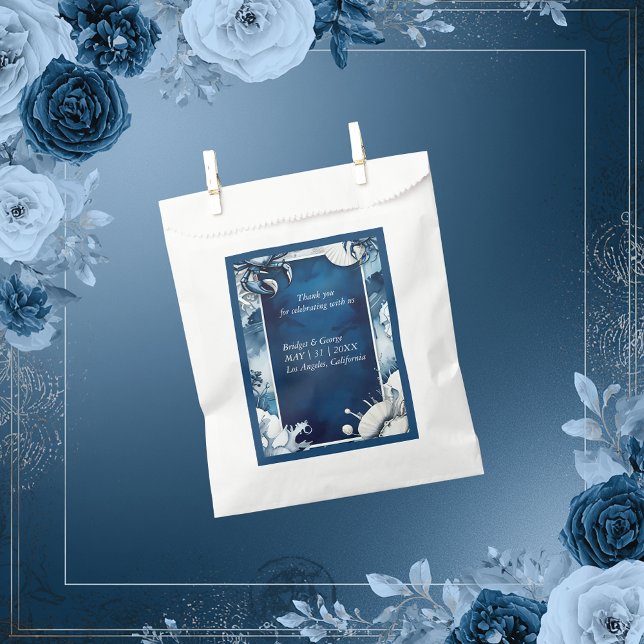 Blue & White Küstenvibe-Gastgeschenk Hochzeit Geschenktütchen (Von Creator hochgeladen)