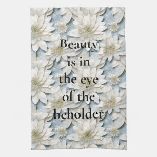 Blue White Lotus Blume Geschirrtuch