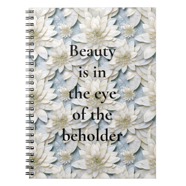 Blue White Lotus Blume Notizblock (Vorderseite)