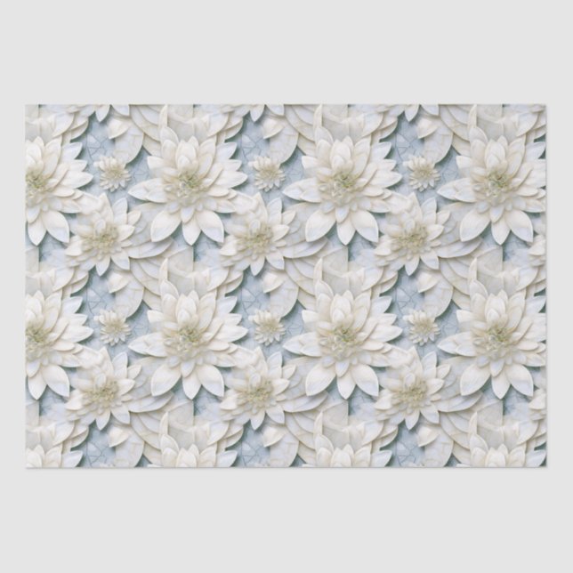 Blue White Lotus Blume Seidenpapier (Vorderseite)
