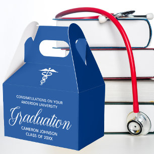 Blue White Medical School Graduation Party Geschenkschachtel