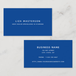 Blue White Minimal Alternative Medicine Healer Visitenkarte