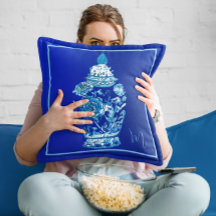 Blue White Mit Monogramm Elegant Ginger Jar