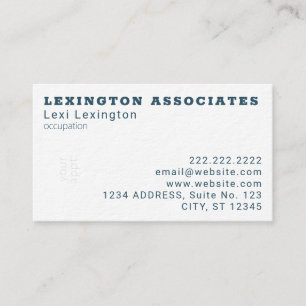 Blue White Modern Minimal Classic Termin Visitenkarte