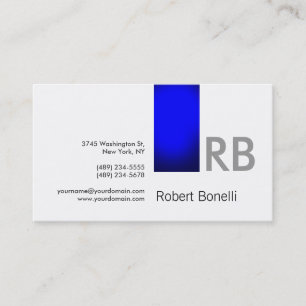 Blue White Monogram Consultant Business Card Visitenkarte