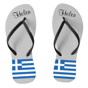 Blue White Monogram Flip Flops