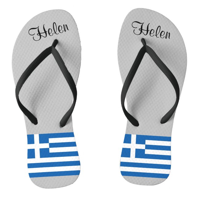 Blue White Monogram Flip Flops (Fußbett)