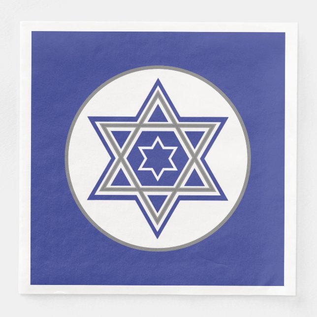 Blue & White Multiple Stars von David Design Serviette (Vorderseite)