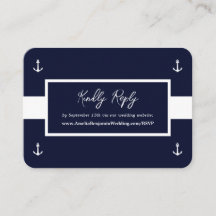 Blue White Nautic Pattern Website Hochzeit RSVP