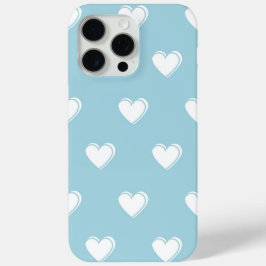 Blue White Niedlich Simple Heart Pattern Case-Mate iPhone Hülle