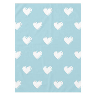 Blue White Niedlich Simple Heart Pattern Tischdecke