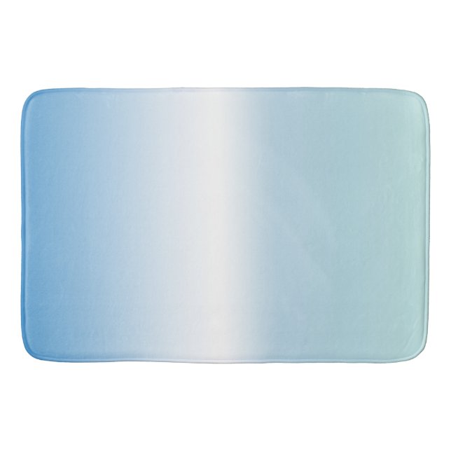 Blue White Ombre Streifen Badematte (Vorderseite)