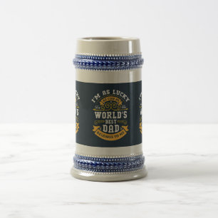 Blue White Orange Worlds Bester Vater Bierglas