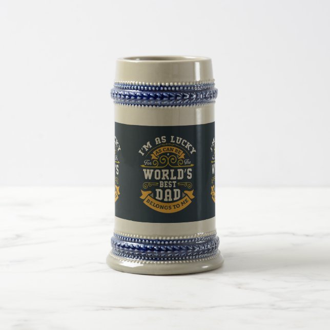 Blue White Orange Worlds Bester Vater Bierglas (Mittel)