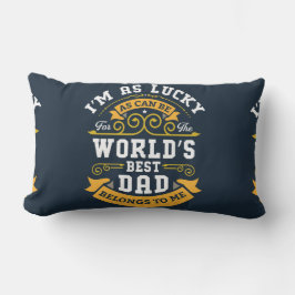 Blue White Orange Worlds Bester Vater Lendenkissen