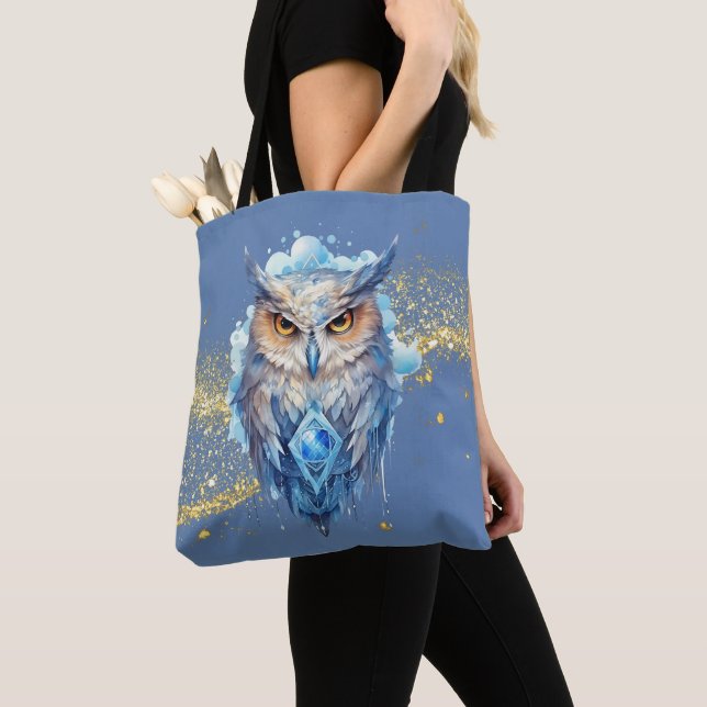 Blue & White Owl Gold Glitzer Blue Halloween (Von Nahem)