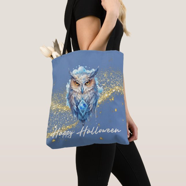 Blue & White Owl Gold Glitzer Blue Halloween (Von Nahem)