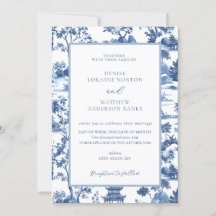 Blue & White Pagoda Chinoiserie Toile Hochzeit