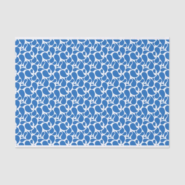BLUE & WHITE PAISLEY PATTERN SEIDENPAPIER (Vorderseite)