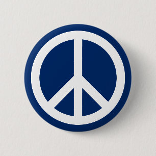 Blue & White Peace Button