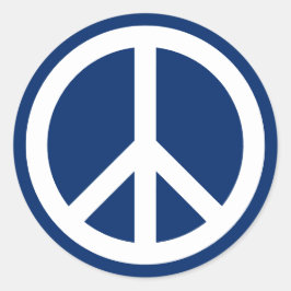 Blue & White Peace Runder Aufkleber