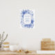 Blue White Peony Chinoiserie Brautparty Willkommen Poster (Kitchen)