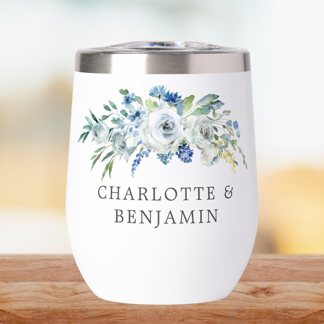 Blue White Peony Floral Custom Spring Wedding (Von Creator hochgeladen)