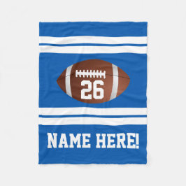 Blue White Personalisiert Name Team Colors Footbal Fleecedecke