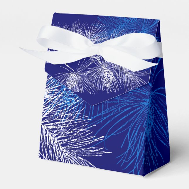 Blue White Pine Holiday Party - Gefallen Box Geschenkschachtel (Vorderseite)