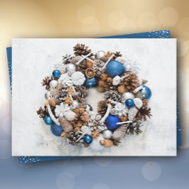 Blue White Pine Wreath Weihnachten