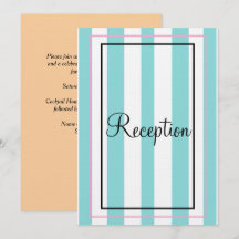 Blue White Pink Beige Monogram Stripes Reception