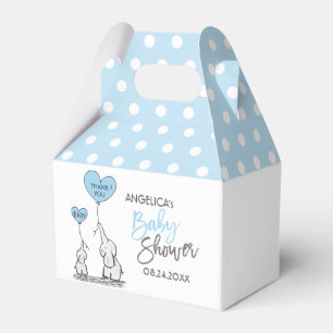 Blue White Polka Dot Elephant Boy Baby Dusche Geschenkschachtel