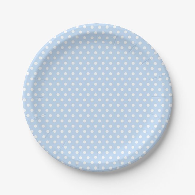 Blue White Polka Dot Paper Teller (Vorderseite)
