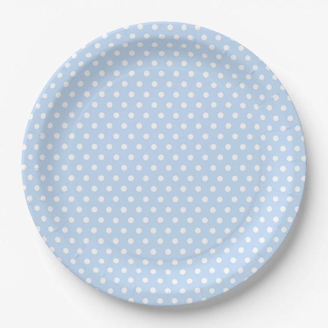 Blue White Polka Dot Paper Teller (Vorderseite)