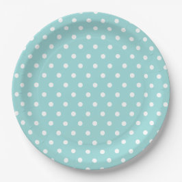 Blue White Polka Dot Pattern Pappteller