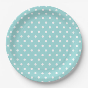 Blue White Polka Dot Pattern Pappteller