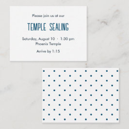Blue & White Polka Dot Temple Sealing Einladung