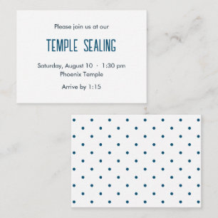 Blue & White Polka Dot Temple Sealing Einladung