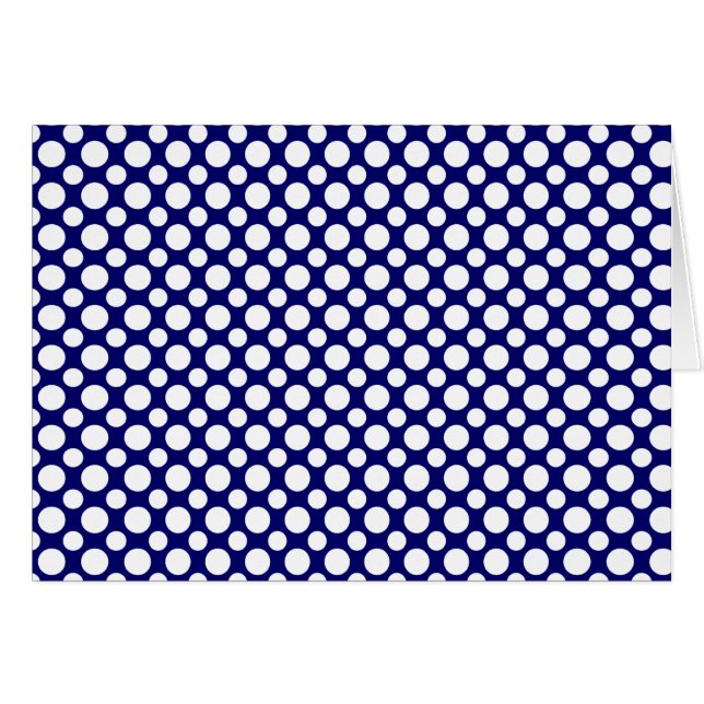 Blue White Polka Dots Blank Card (Vorderseite (Horizontal))