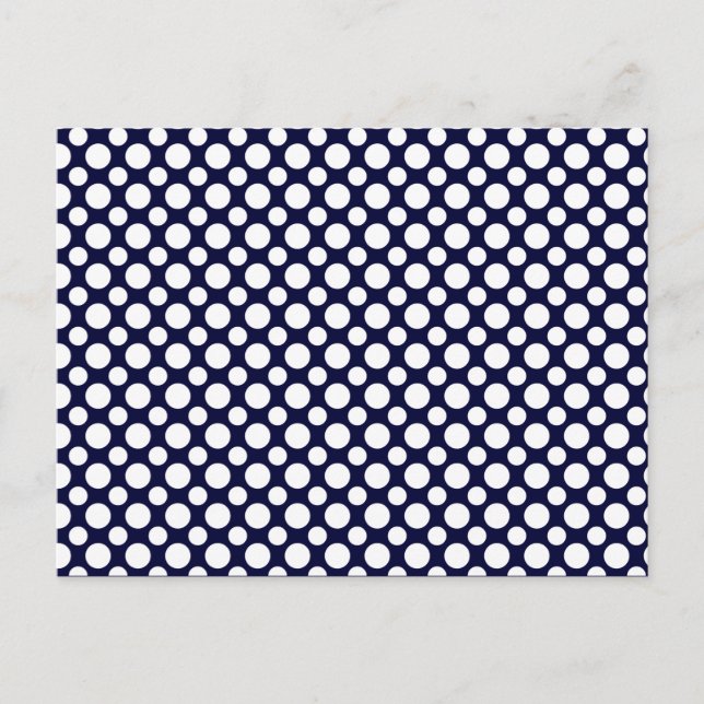 Blue White Polka-Dots Blank Postcard Postkarte (Vorderseite)