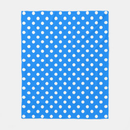 Blue White Polka Dots Design Fleecedecke