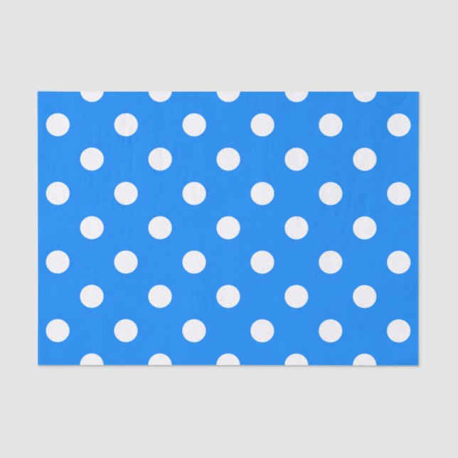 Blue White Polka Dots Design Seidenpapier (Vorderseite)