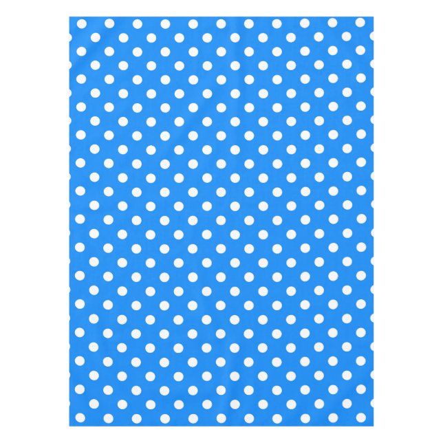 Blue White Polka Dots Design Tischdecke (Vorderseite)