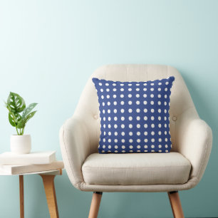 Blue White Polka Dots Kissen