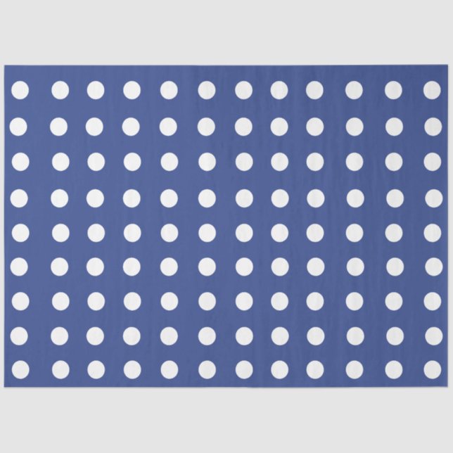 Blue White Polka Dots Seidenpapier (Vorderseite)