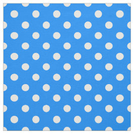 Blue White Polka Dots Textile Stoff