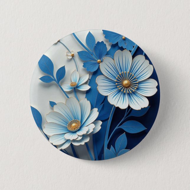 Blue & White Porcelain Handy Case - Traditionelle  Button (Vorderseite)