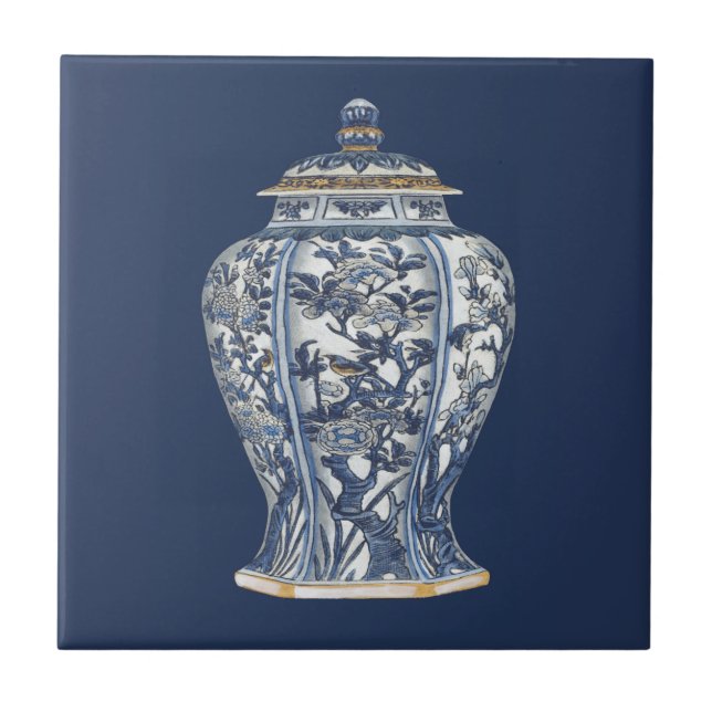 Blue & White Porcelain Vase von Vision Studio Fliese (Vorderseite)